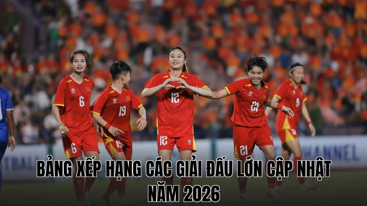 Bảng xếp hạng các giải đấu lớn cập nhật năm 2026